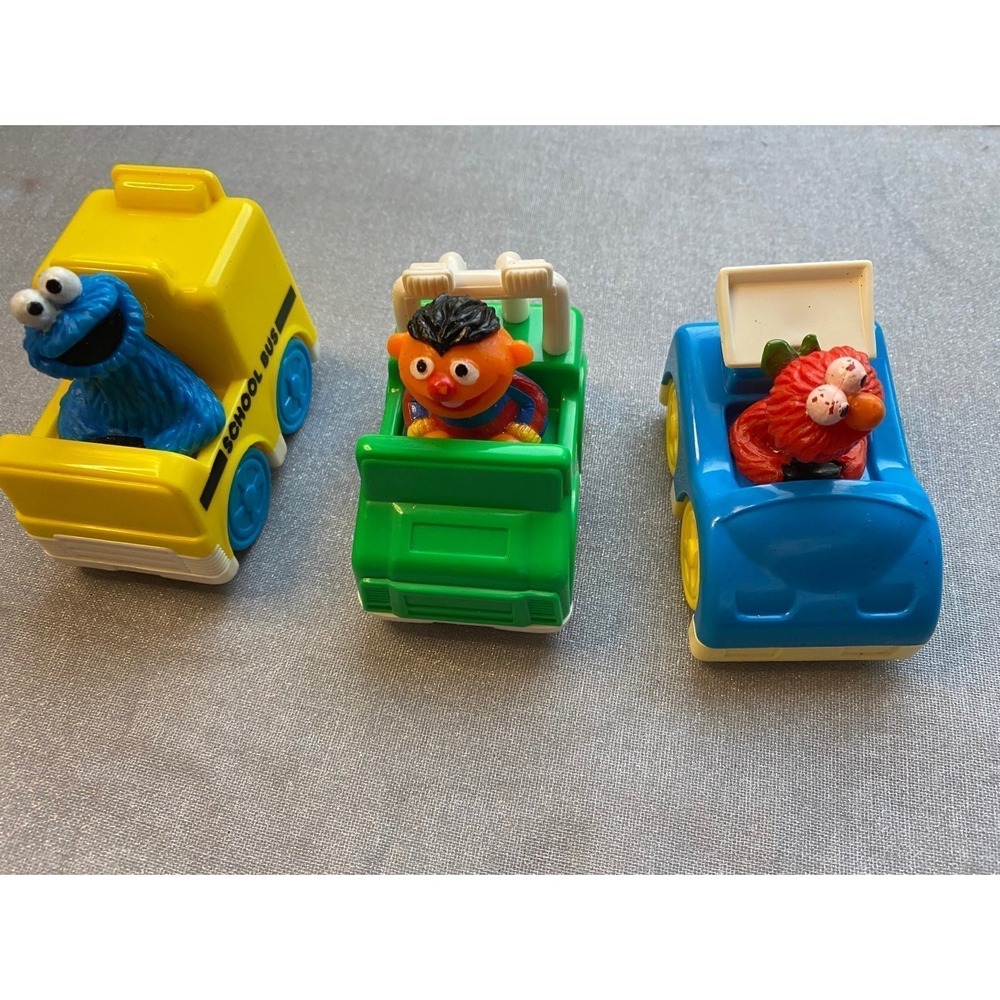 Tyco Playtime Sesame Street 1993 Cookie Monster Ernie Car Elmo Car Lot SKU20